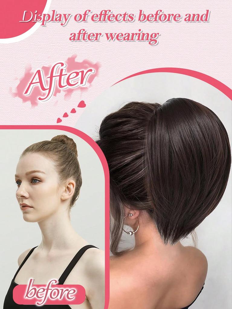 Synthetic Claw Clip Ponytail Extension 8-inch Short Curly Ponytail Hair Piece For Women's Daily Use