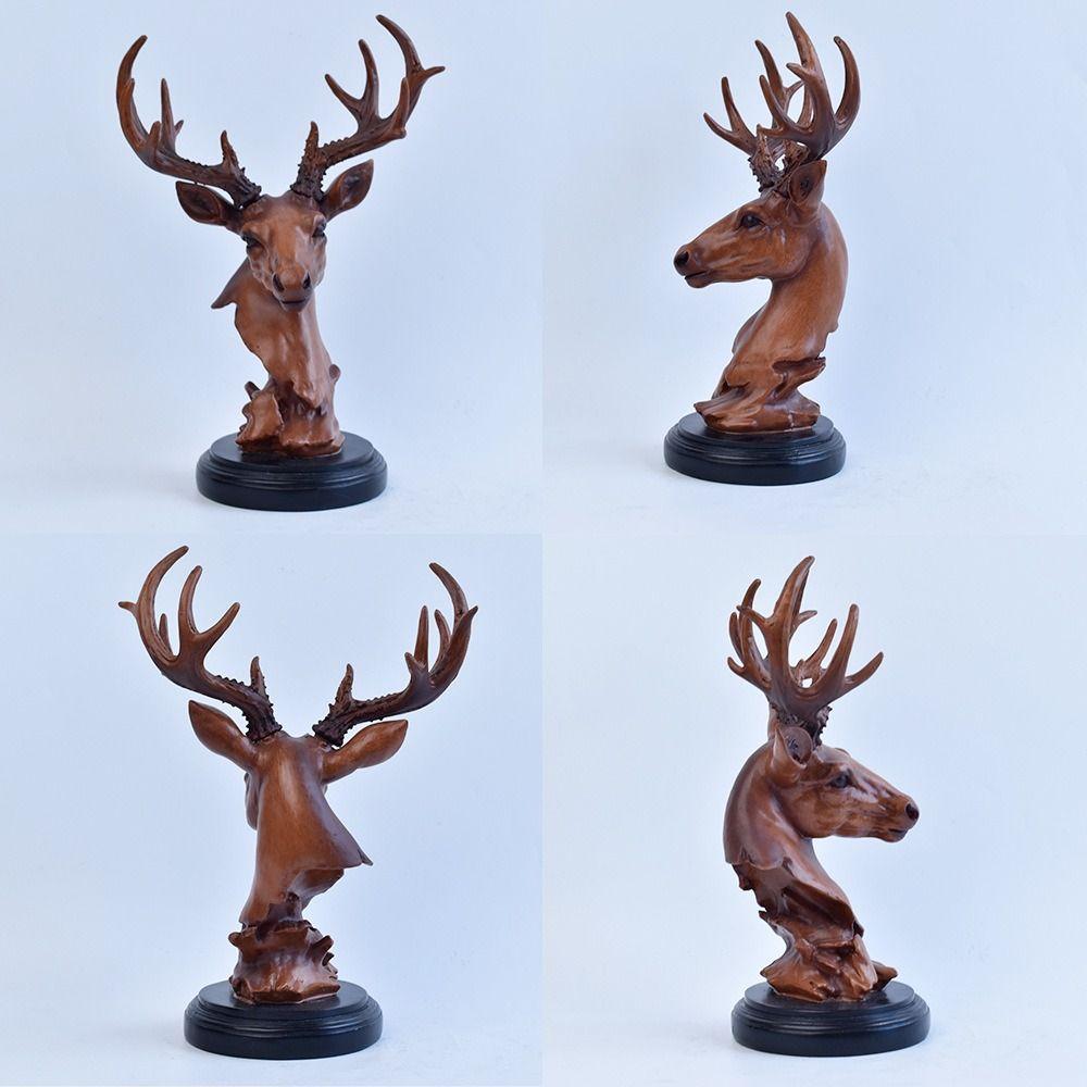 Minimalist Deer Statue Modern Miniatures Figurine Desktop Ornament Deer Ornament  Prop