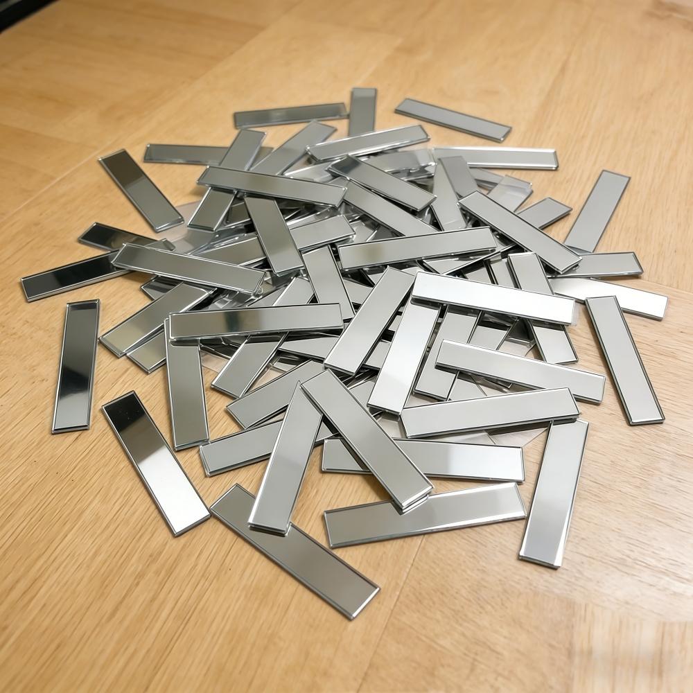 

100/200pcs DIY Pieces of Rectangular Mirror Wall Stickers, Self-adhesive Handmade DIY Decorative Mirror Stickers Decora 100pcs