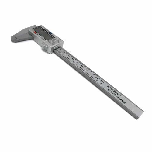 Waves Digital Caliper with Case, Battery Included, 150mm/0.1mm, Lightweight, DIY Carbon Fiber (Silver)
