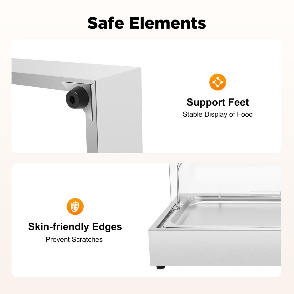 6L Servírovací tác na ledové potraviny s opakovaně použitelným ledovým boxem, Nerezový chladicí bufetový talíř na salát, sushi, mořské plody, párty