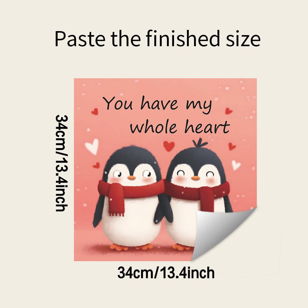 

Creative Valentine s Day Penguin Couple Kitchen Restaurant Dishwasher Decorative Wall Stickers