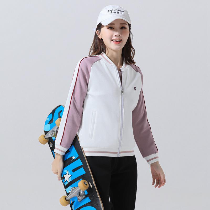 

Женская бейсбольная куртка с цветными блоками и свитшот, комплект спортивной одежды из двух предметов: Повседневный, Модный, Универсальный для весны и осени. M