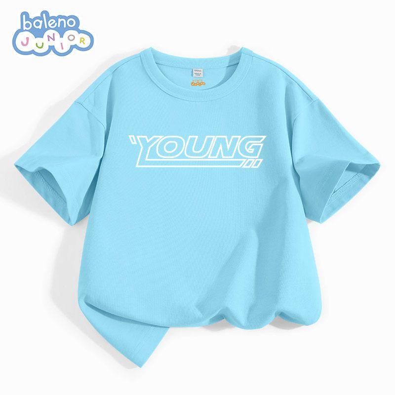 Baleno Kids Boys' Short-Sleeve T-Shirt Summer Children's White Pure Cotton Half-Sleeve Thin Sports Clothing for Older Kids