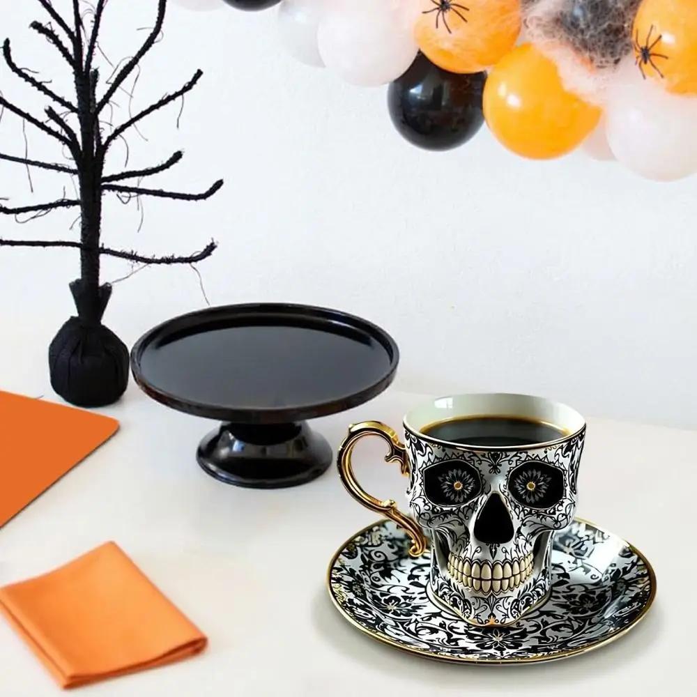 Tazza da Caffè Teschio in Resina Stile Design Bonehead Teschio Gotico Crusher Teschio Caffè Tazze Testa Scheletro per Amanti del Caffè