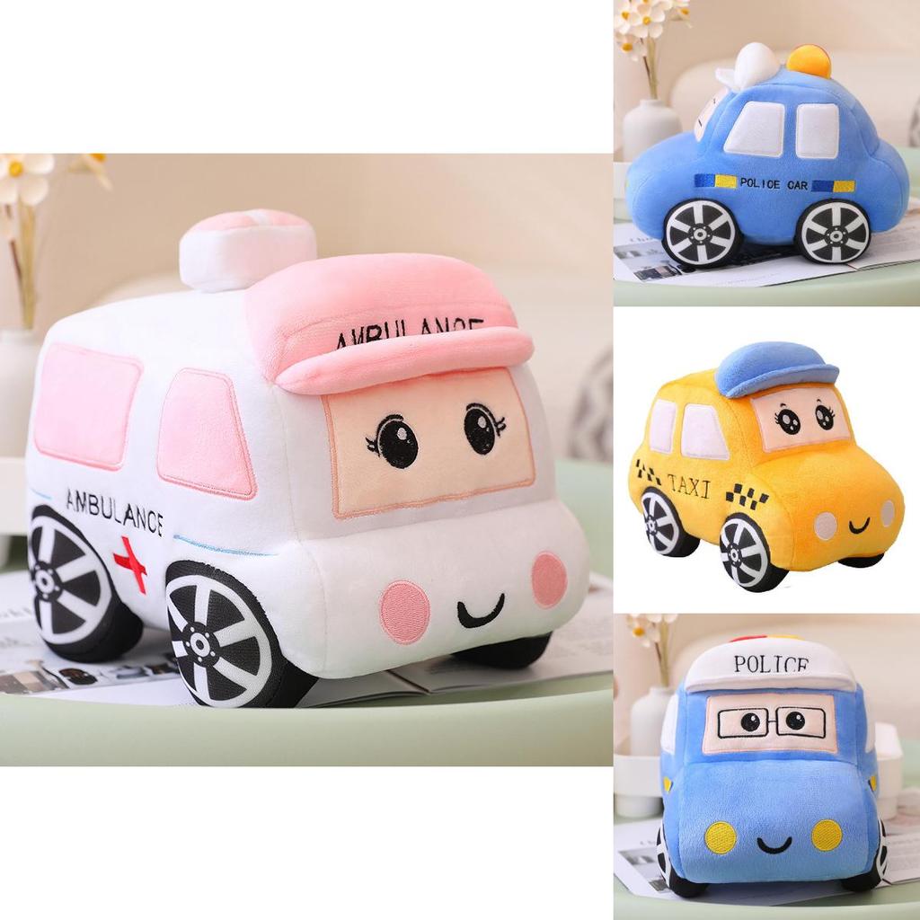 Ultra-plush Short Fur Cartoon Car Pillow- Available In 3 Vibrant Colors