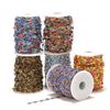 1 Meter Stainless Steel Plastic Beads Turkey Eyes Charms Oval Link Chains Beaded Chain for DIY Jewelry Necklace Bracelet Making