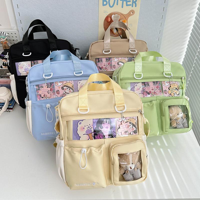 Lightweight Shoulder Bag Messenger Bag Student Crossbody Bag Women's Color Block Backpack