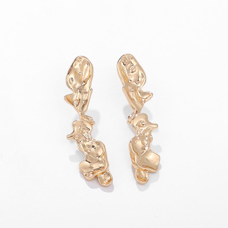 Environmental protection irregular lava metal wind necklace personality exaggerated design earrings bracelet set