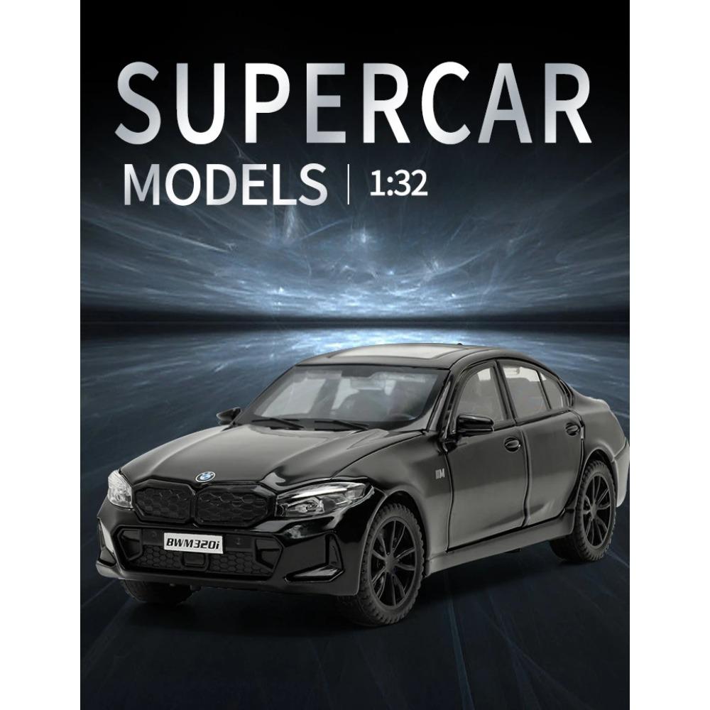 Simulation 1/32 BMW 320I Alloy Car Model Sound Light Diecast Toy Vehicle Toy Car Birthday Gift Miniature Voiture Home Decor