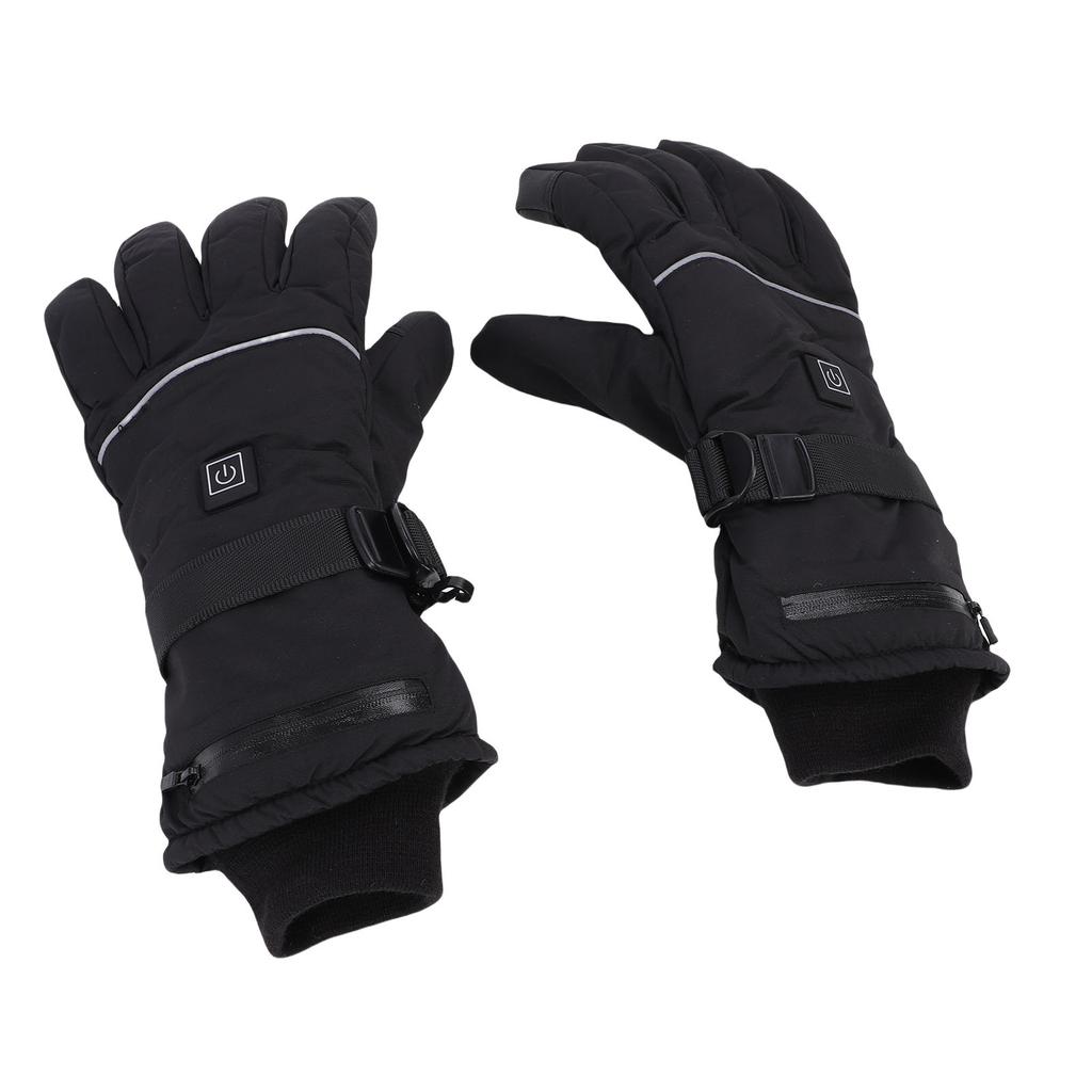 Heated Gloves for Men Women PU Nylon 3 Settings Rechargeable Touchscreen Hand Warmer Electric Heating Gloves with 2