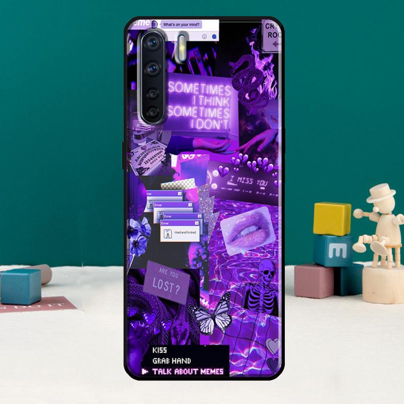 Purple aesthetic Phone Case For Oppo A78 A96 A58 A18 A38 A98 A17 A77 A80 A40 A60 A16 A76 A74 A94 A54 A15 A57S