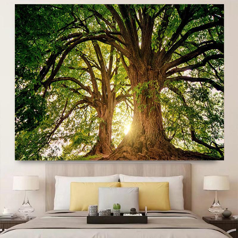 

Forest Landscape Tapestry Wall Hanging Natural Style Home Decor for Living Room Bedroom Wall Art Boho Nature Scenery Tapestry 74x94cm(29x37in)