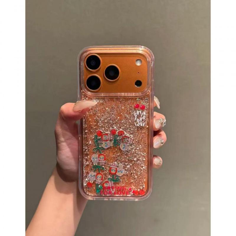 Transparent Quicksand Glitter Cherry Crying Baby for iPhone17promax Apple 16 Mobile Phone Case 15 Explosion 14pm