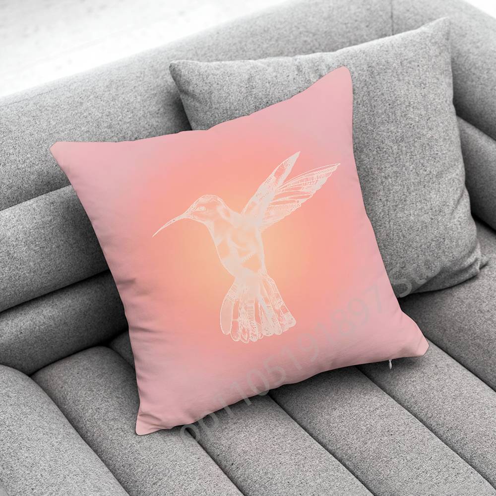 Colorful Bird Hummingbird Throw Pillow Case For 50x50cm 30x30cm 55x55cm 45x45cm 40x40cm Square Bed Pillowcase Cover