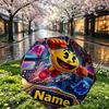 Custom Name Personalized PAC MAN Print Umbrella, Auto Open Close, 8‑Rib Sturdy Frame, Commute Camping Hiking Use, Birthday Gift