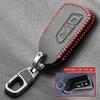 Porta-Chaves de Couro Genuíno de Três Botões para Volkswagen Golf 8, ID4, Lamando L