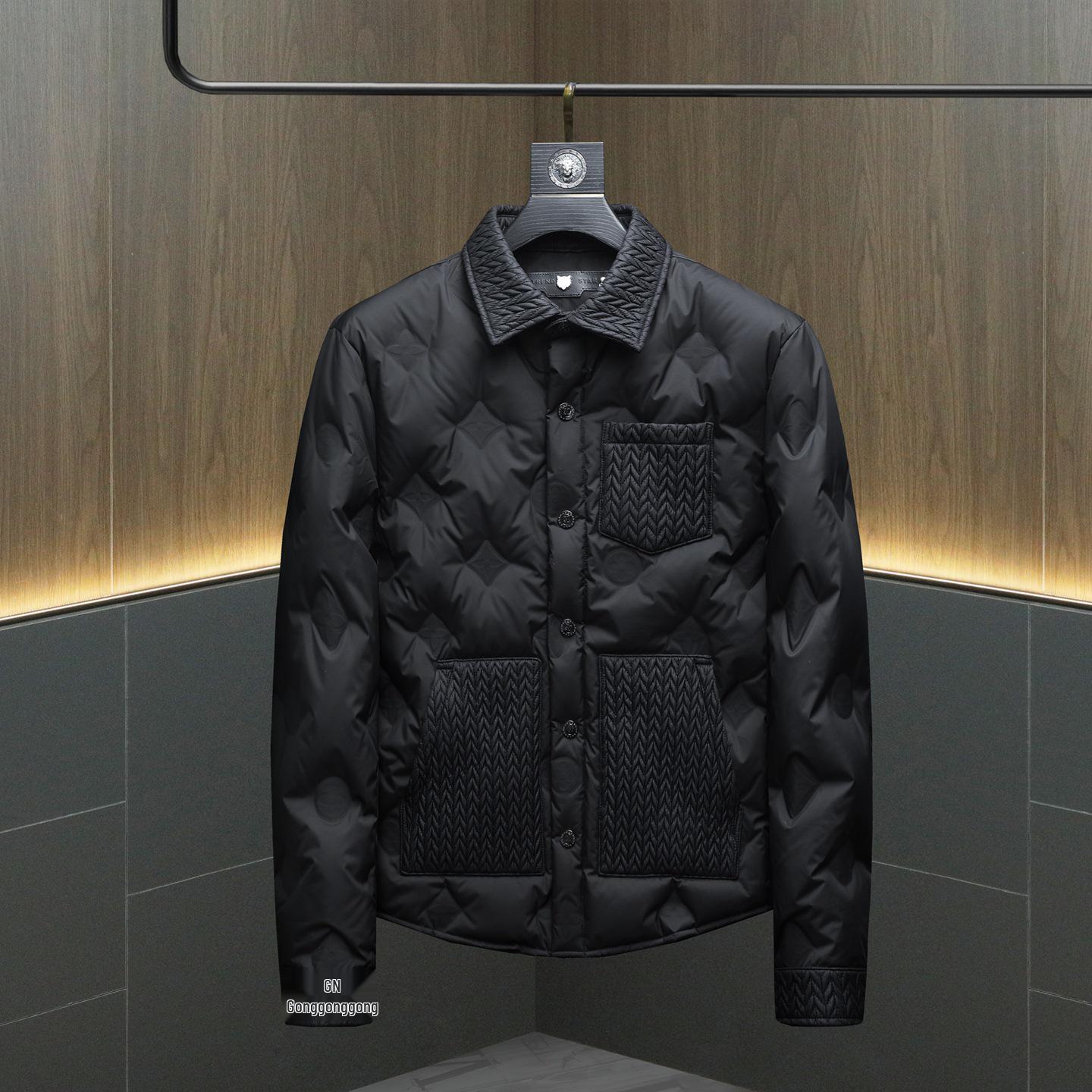 Men s European Style Winter 2025 Casual Lapel Down Coat 3XL чёрный