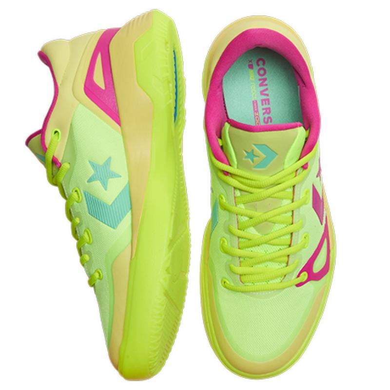 Converse G4 Round-toe Lace-up Mesh Low-Top Practical Basketball Shoes Unisex Yellow Pink