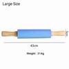 Solid Wood Handle Dough Roller Silicone Baking Rolling Pin Rolling Pin  Dough Pancake Pastry Cookie