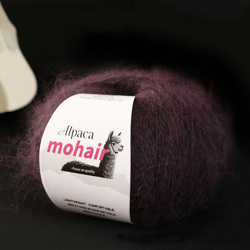 

25 г Вязание Теплая Альпака Пушистый Мохер Уютная Длинноволосая Роскошный Моток Мягкая Пряжа Прочная