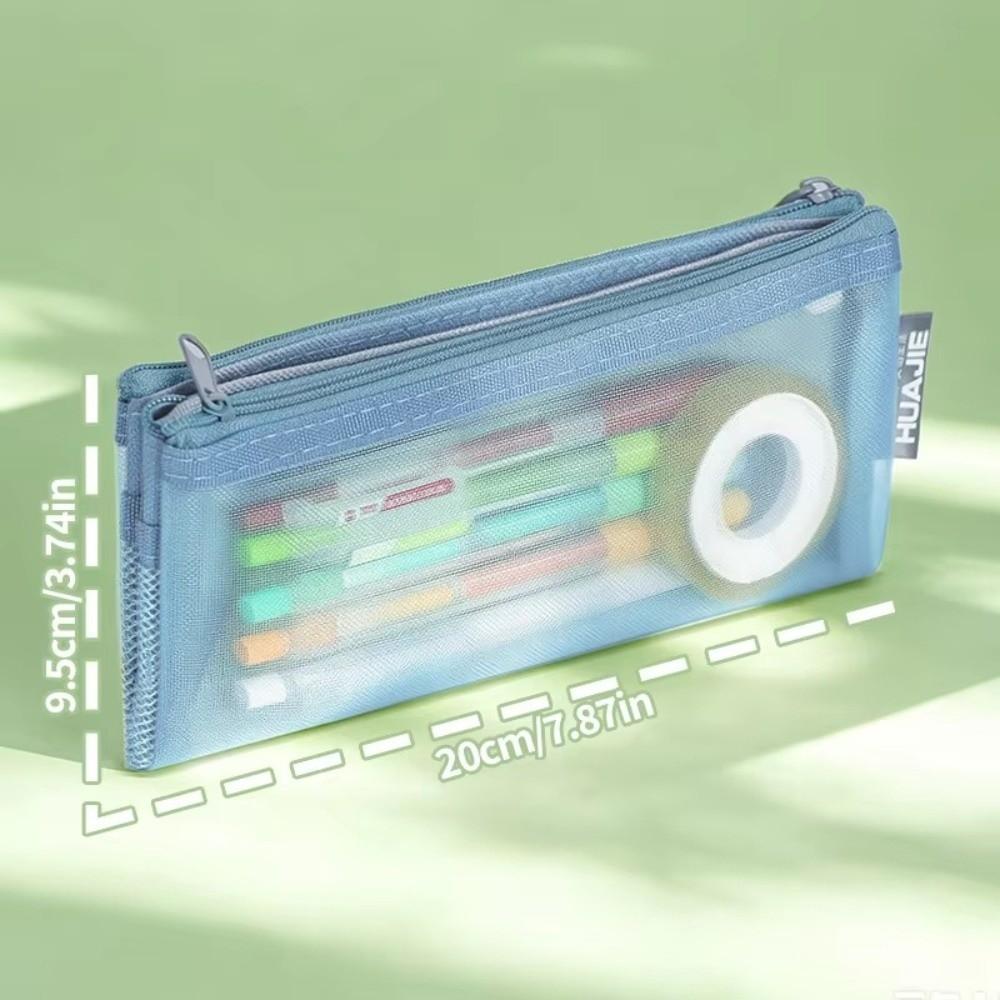 Double Layer Stationery Bag Foldable Pen Bag Durable Makeup Storage Bag  Gift