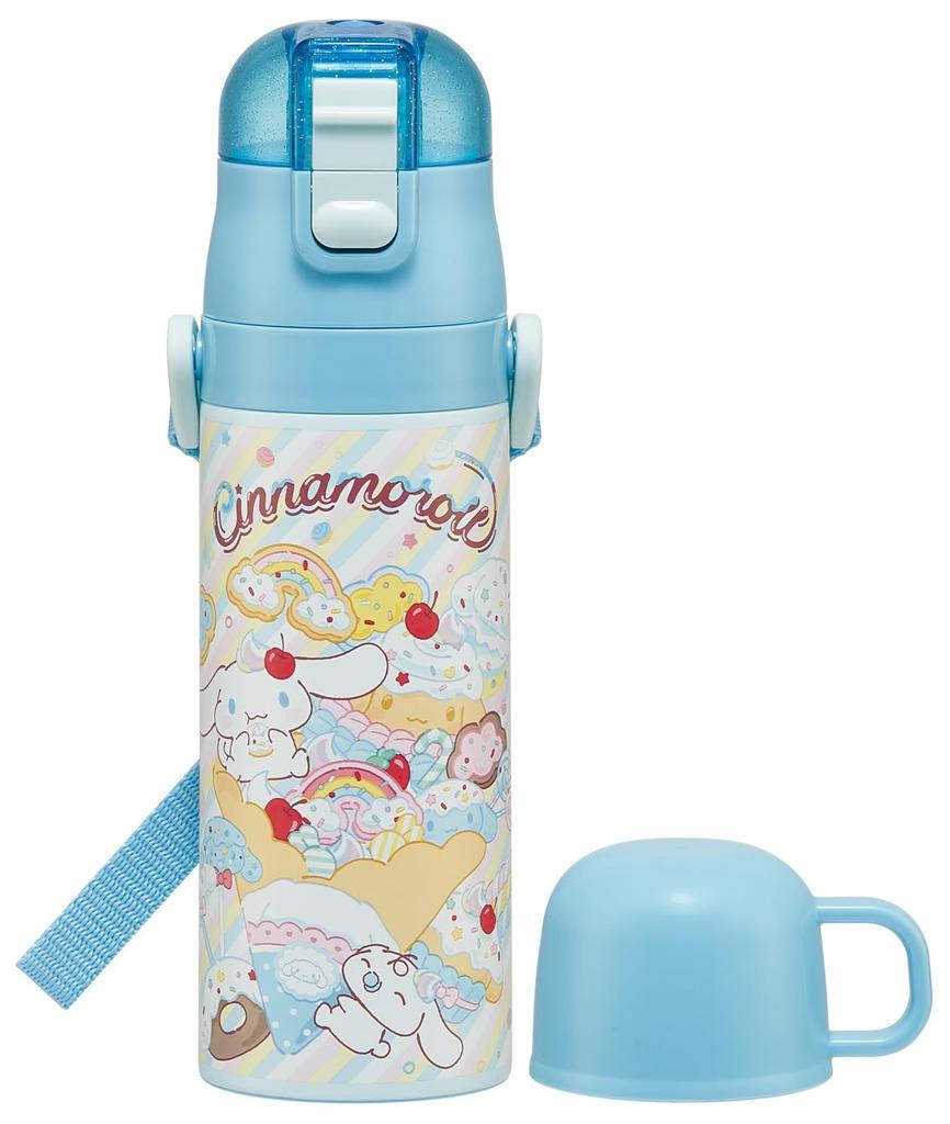 Skater Water 470ml Direct Drink 430ml Cup Drink Sanrio Cinnamoroll Fancy Snacks Weets Design Stainless Sports Water Bottle Kids' 2-Way Bottle (Direct
