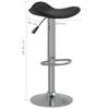 Black Bar Stool Chrome Plated Steel and Faux Leather