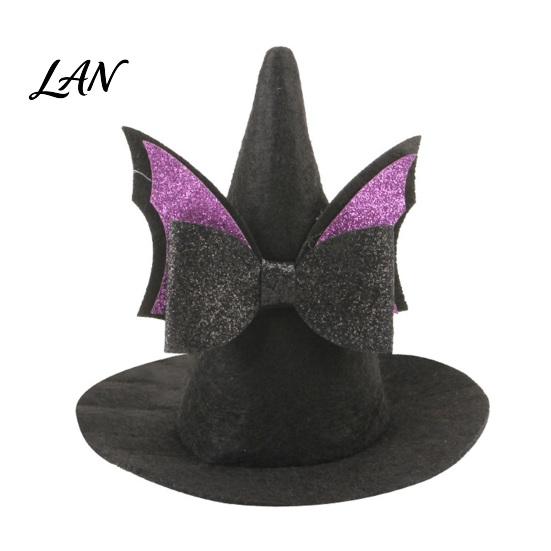 Cosplay Headgear for Dogs Pet Halloween Witch Hat, Bows/Pumpkins Decor, Adjustable Felt Pumpkin Bat Ghost Costume Accessory, Lightweight Comfortable