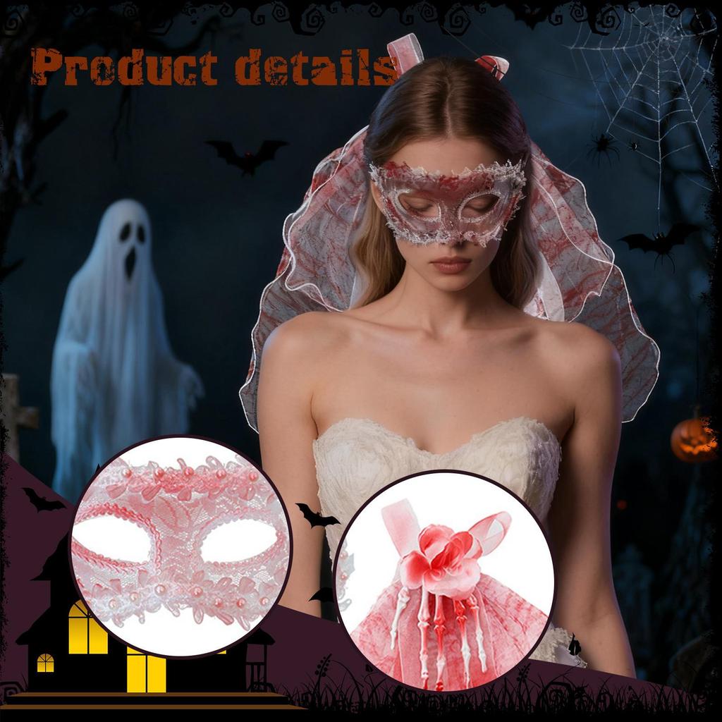 Halloween Lace Dress Up Masquerade Eyemask for Cosplay Stage Performance