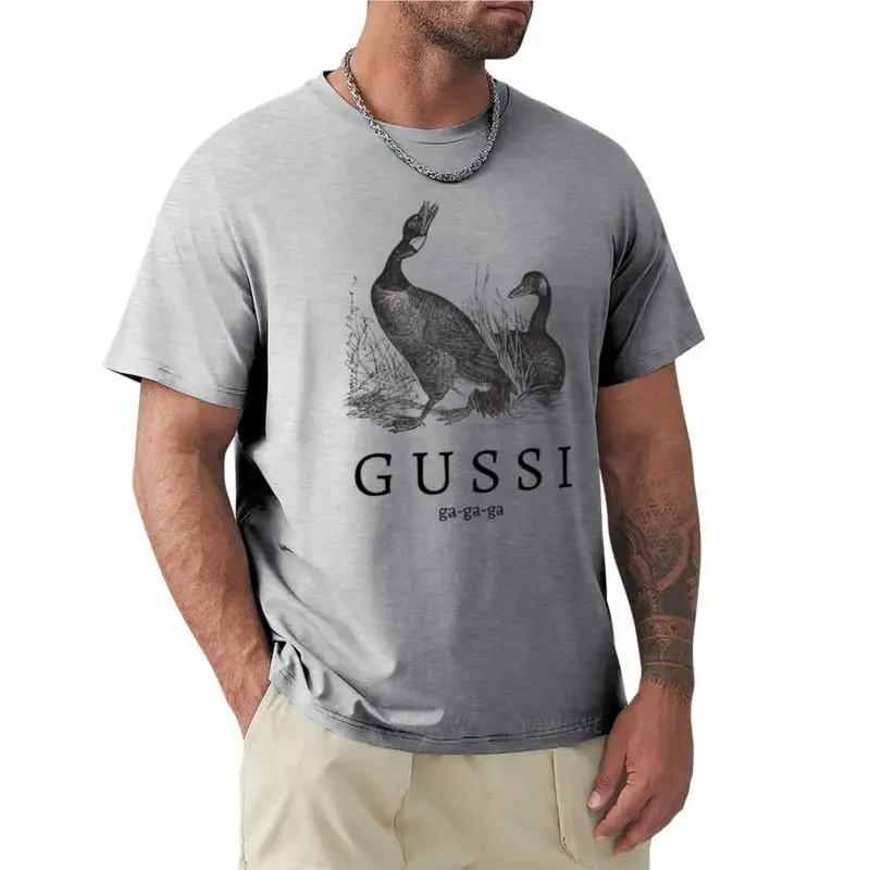 T-shirt Men Cotton G U S S I ( Geese ) Funny Slogan T-Shirt Cute Clothes for Men Summer T-shirt for Man