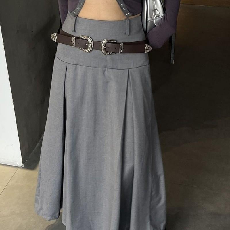 And Chic Black Coffee Pu Wide Waist Belt With Double Head Floral Buckle For Looks Trendy