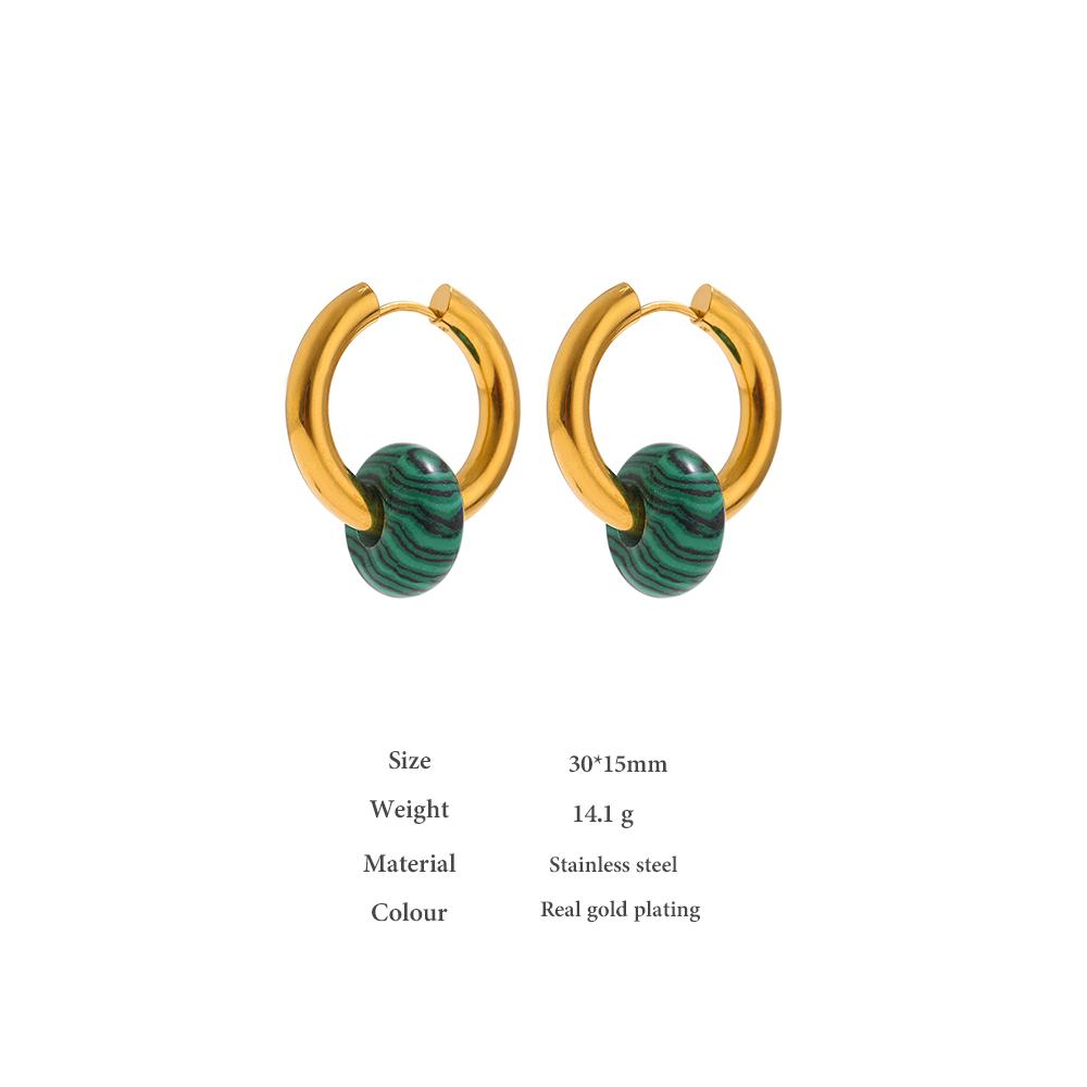 Orecchino a cerchio Vintage in acciaio inossidabile placcato oro 14K orecchino a