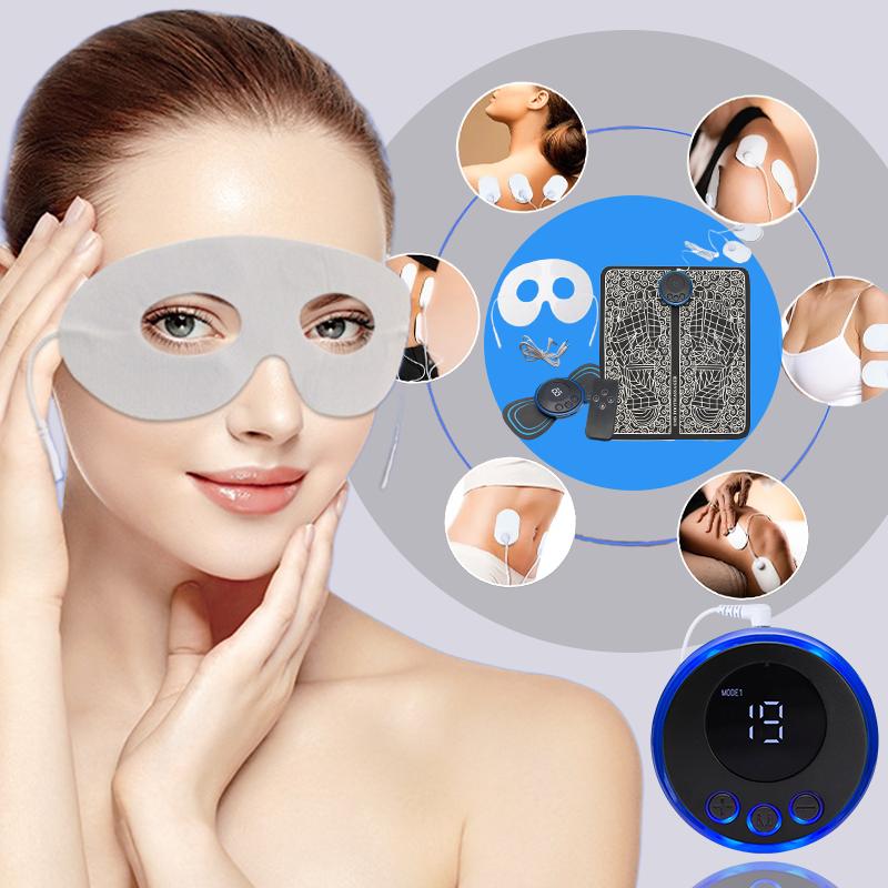 Foot Massager Rechargeable Massage Set for Eye Back Leg EMS Muscle Stimulator Massage Eye Relax Your Body Improve Circulation