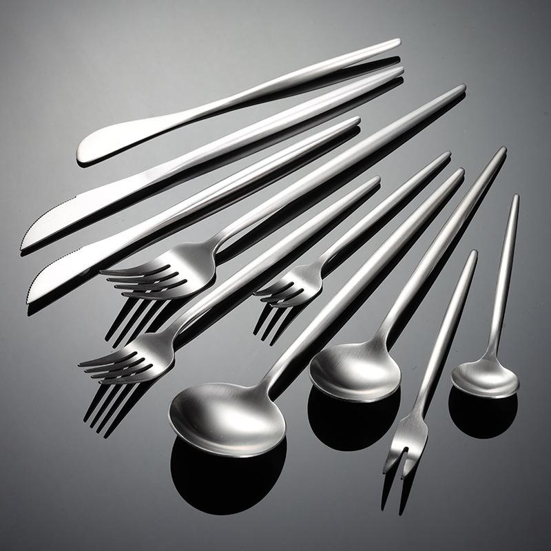 304 stainless steel matte Portuguese western food knives, forks and spoons multi-specification desserts restaurant value tableware gifts