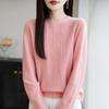 Nuevo Suéter de Punto de Cuello Redondo de Otoño e Invierno para Mujer Jersey Holgado de Manga Larga Capa Base Casual y Sencillo