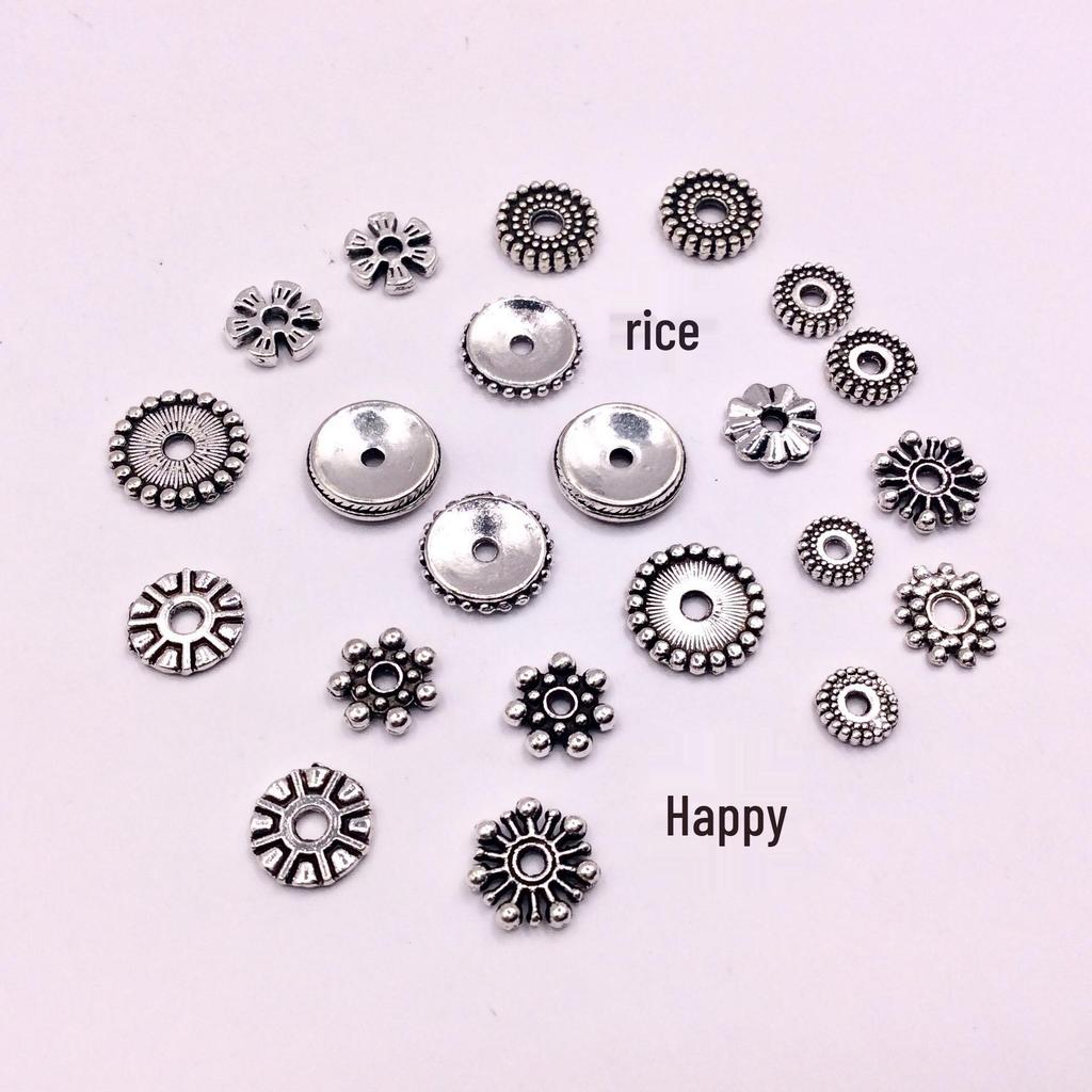 Tibetan Silver Flower Spacer Beads - 100pcs DIY Jewelry Accessories for Bracelets & Necklaces