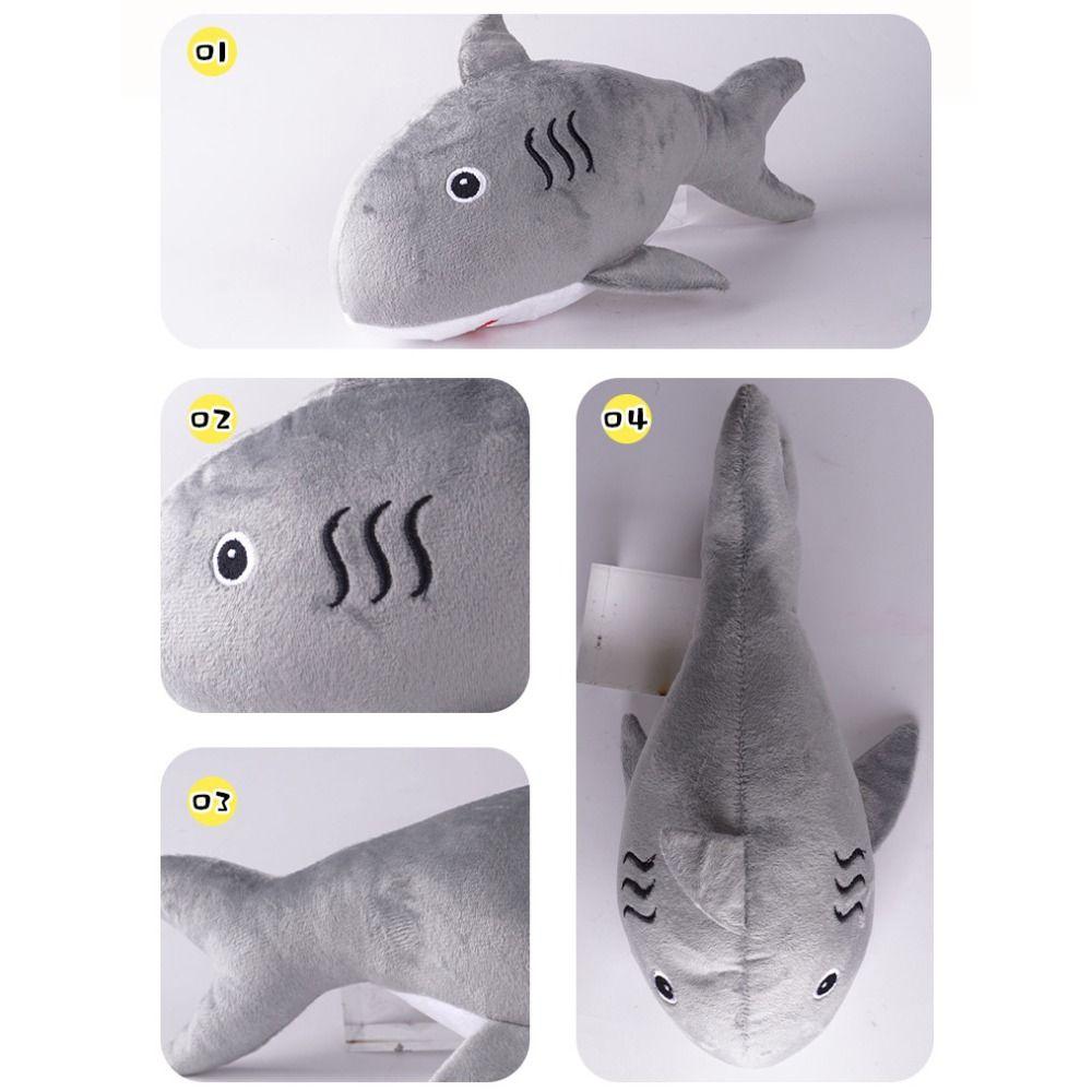 Simulated Shark Squeaky Dog Toy Bite-resistant Creative Sound-making Plush Toy Cartoon Soft Pet Chew Plush Toy Puppy