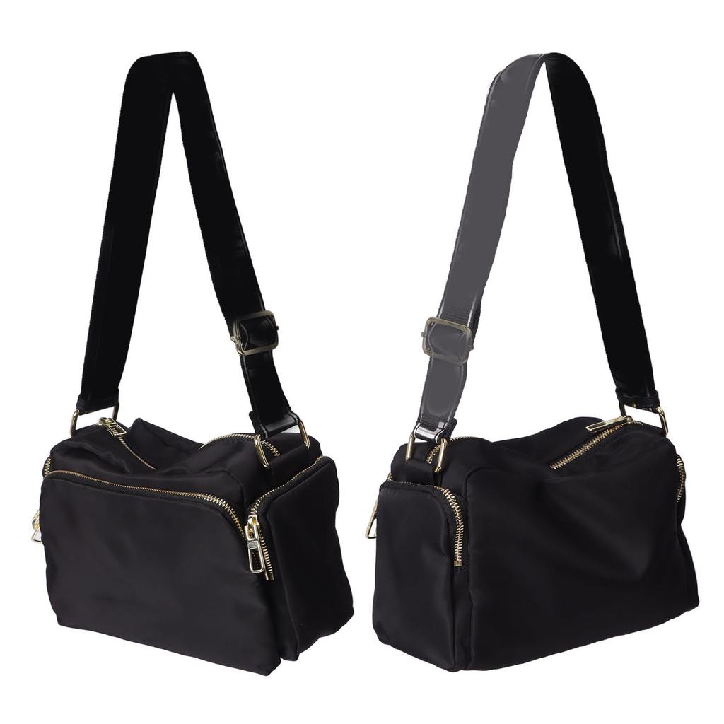 Single Shoulder Bag Golden Mark Black Strap with White Letters Fashion One Strap Messenger Bag Black Free Size