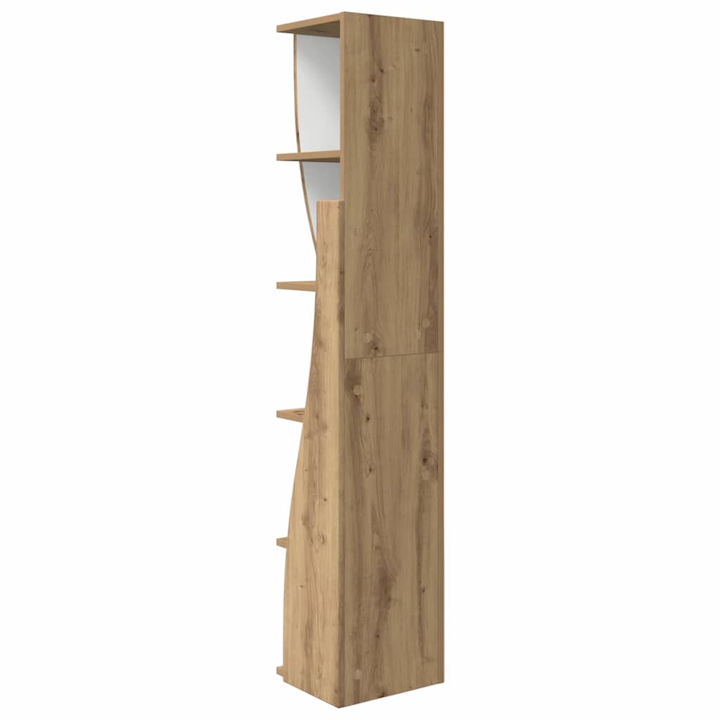 Artisan Oak Corner Cabinet 10.8 X 10.6 X 55.1 In (27.5 X 27 X 140 Cm) Particleboard