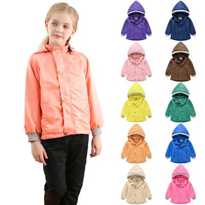 Boys Girls Lightweight Breathable Raincoat Hooded Rain Jacket Windbreaker Easy To Fold Detachable Hat Coat