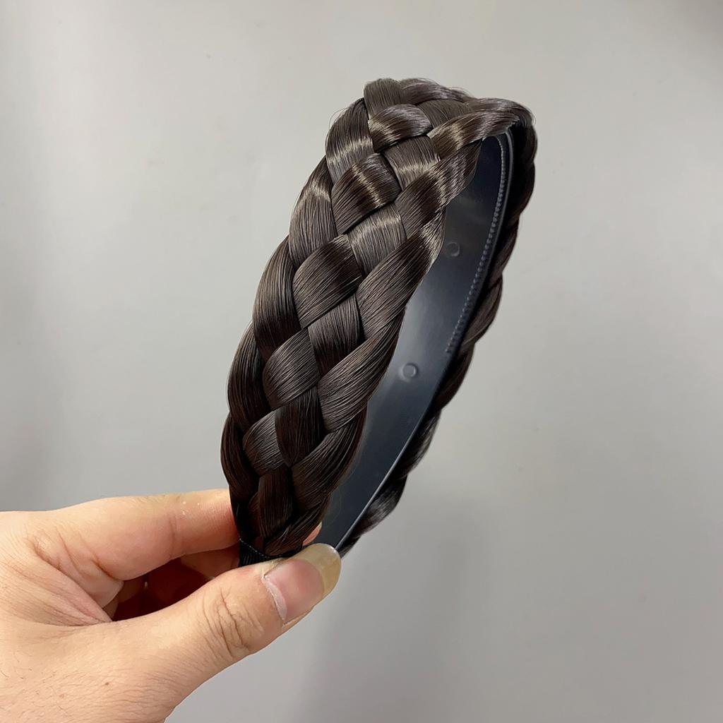 Wide Twist Wig Headbands For Women Fishbone Braided Hairbands Handmade Head Hoop Hair Bands Styling Headwear Accessories Gift
