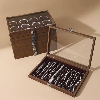 Boîte à bijoux avec couvercle pour bracelets, colliers, bagues, boucles d'oreilles et pendentifs