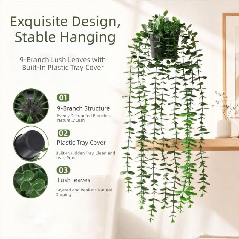 Hedera Artificial Plant In A Pot A Vibrant Fake Plant For Balcony And Bedroom Decoration Pea Pod Vine Hanging Pot Decoration