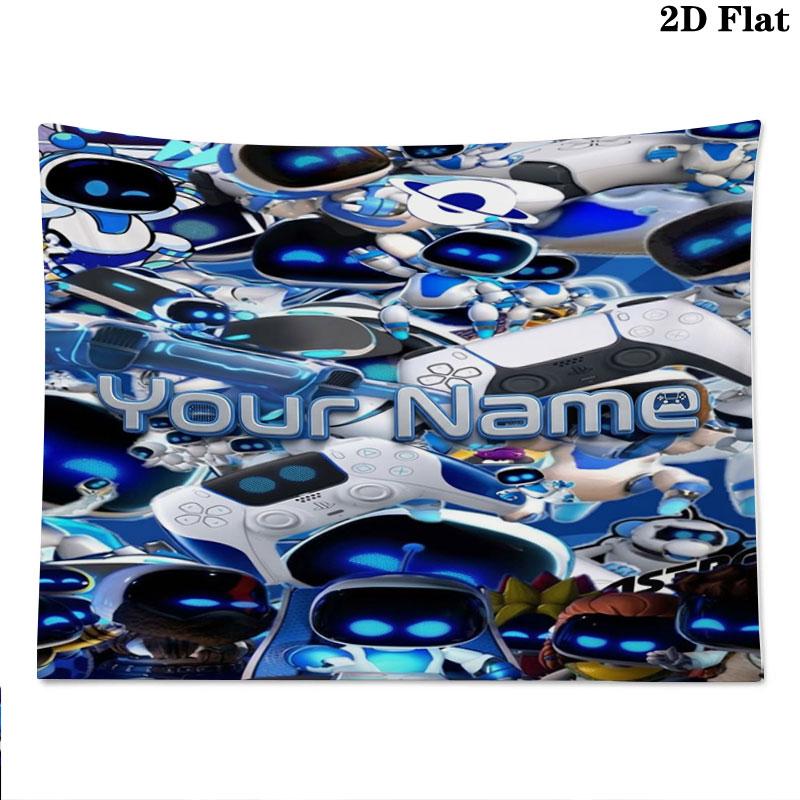 ASTRO BOT Custom Name Wall Tapestry Aesthetic Wall Hanging Printed Fabric Blanket Decorative Tapestries for Bedroom Living Room Home Decor