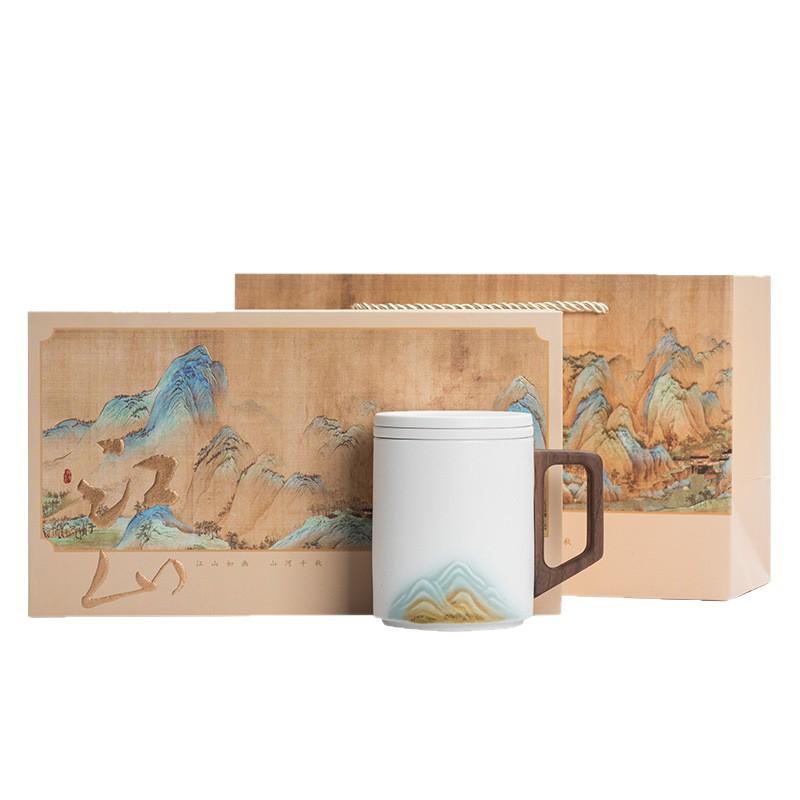 Ceramic Tea Separation Tea Cup High-end Personal Office with Filter Tea Leak Light Luxury Water Cup Gift