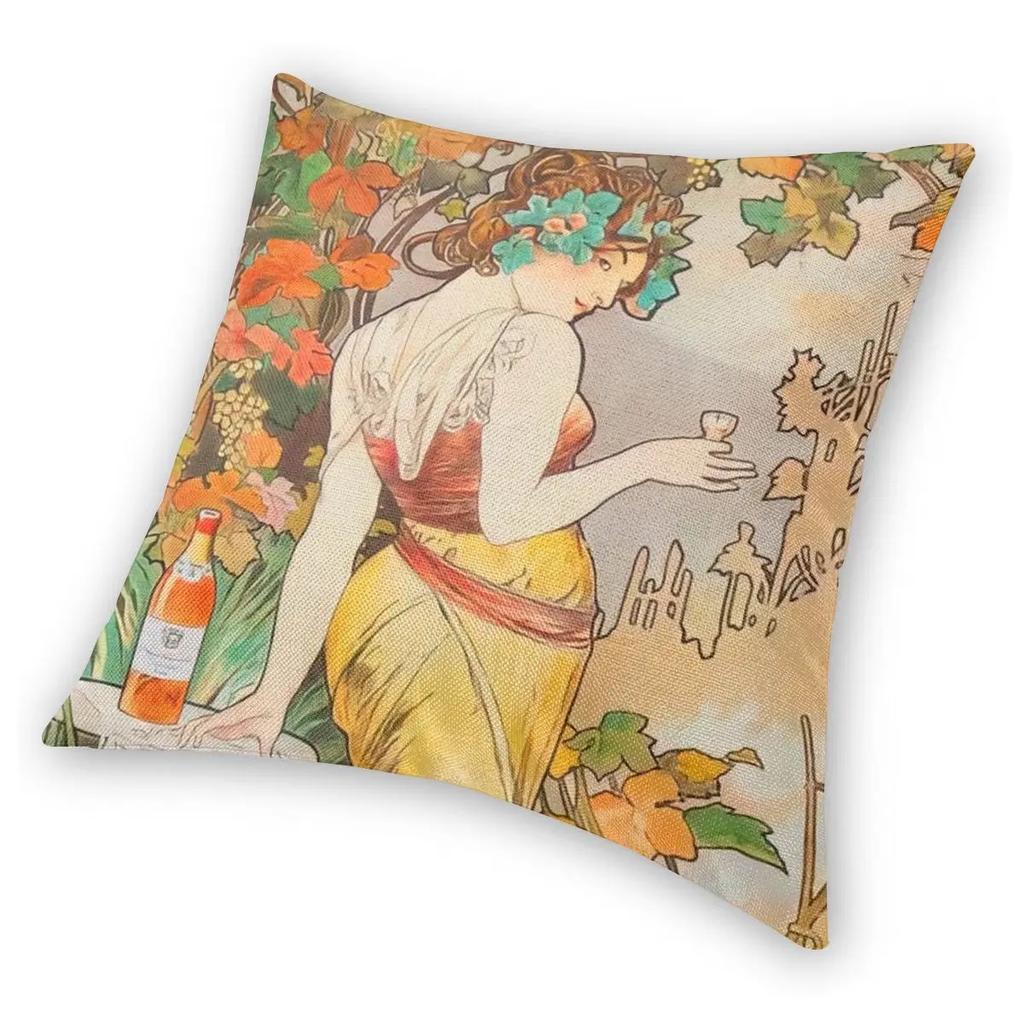 Alphonse Mucha Art Throw Pillow Hegwrkejq Pillowcase Printed Polyester Cushion Cover Decorations Throw Pillow Case Cover Home