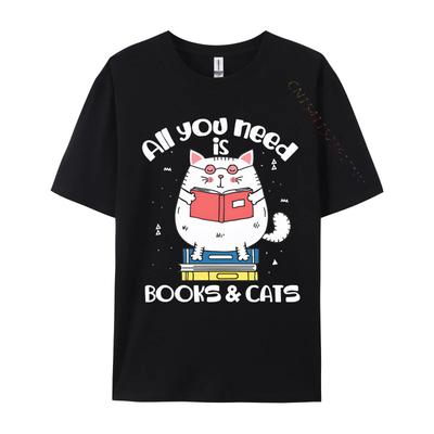 Men Funny Tshirts All You Need Is Books Cats Tshirts Reading Book Tshirt Fashion Cotton Tees Custom New Tops Tees