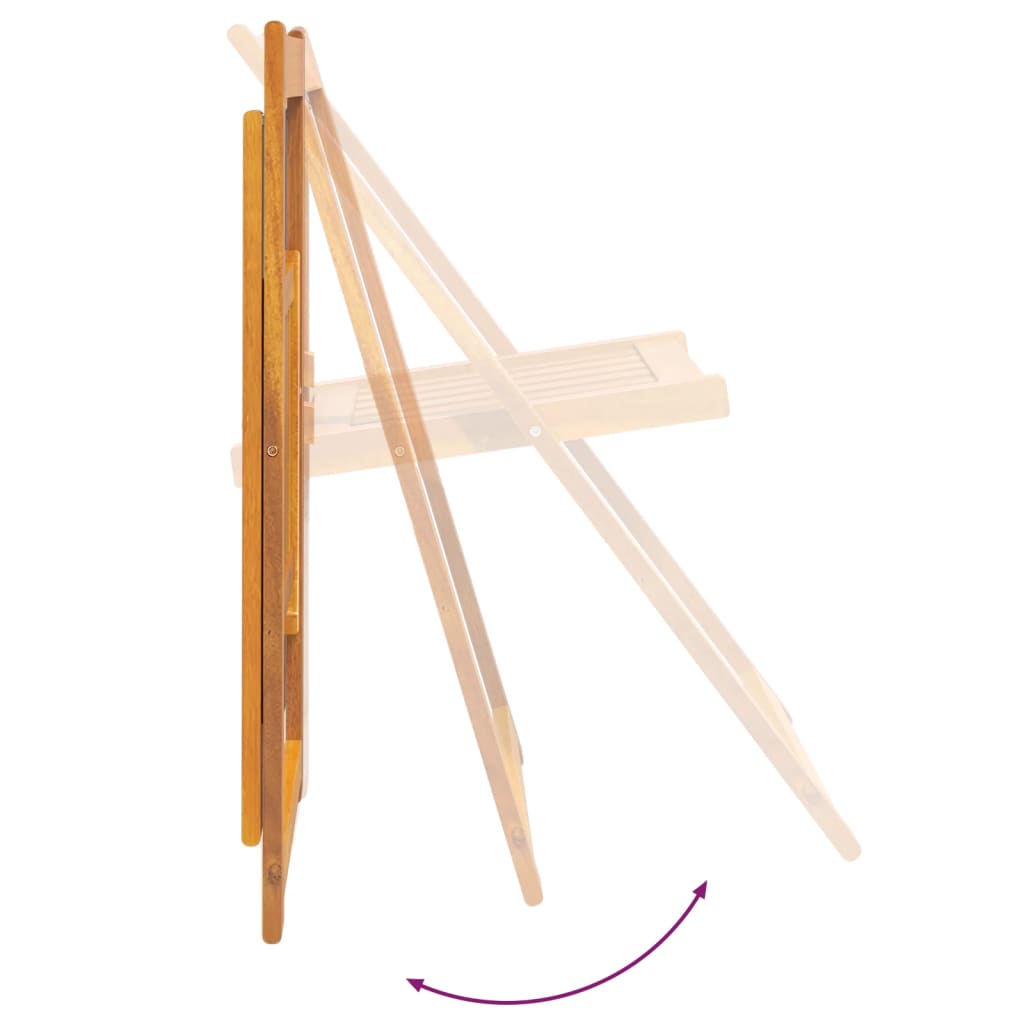 Vidaxl Folding Garden Chairs, 4 Pcs., Solid Acacia Wood