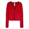 Cardigan Tricot Original Ano Novo Chinês Gola V Casual Roupa Exterior Feminina Vermelho KT3171